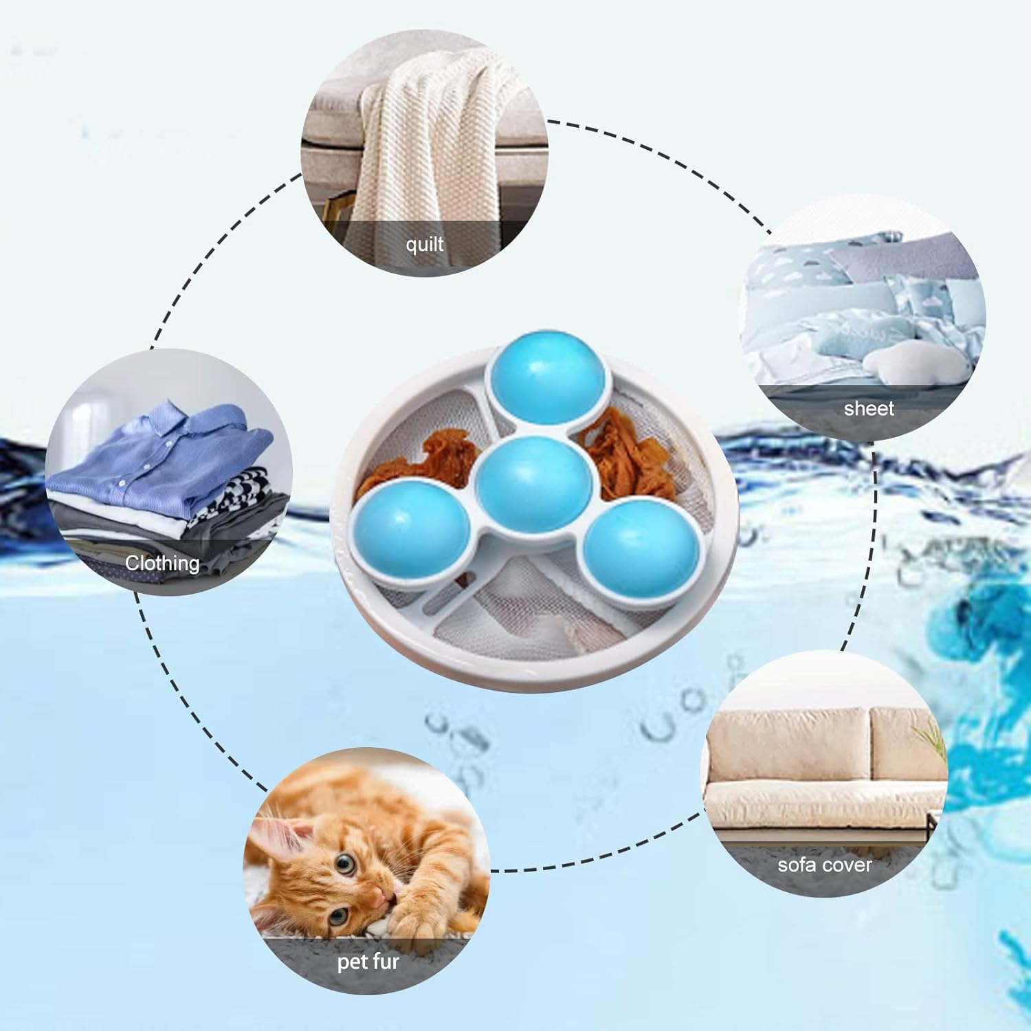 Washing machine filter bag hair remover