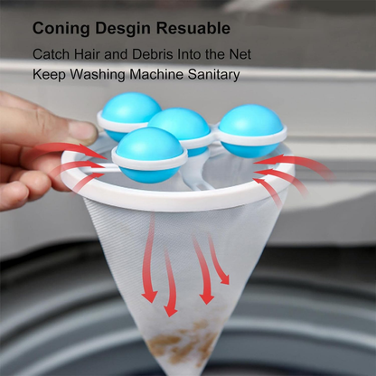 Washing machine filter bag hair remover