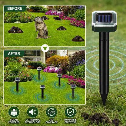 Solar Powered Waterproof Screw Mole Repellent