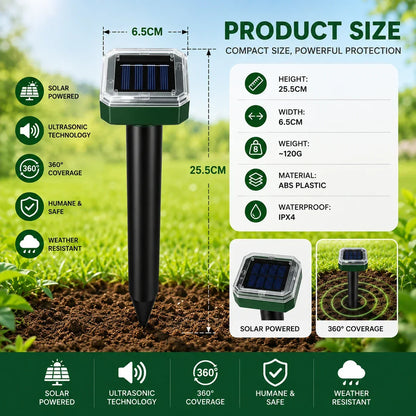 Solar Powered Waterproof Screw Mole Repellent