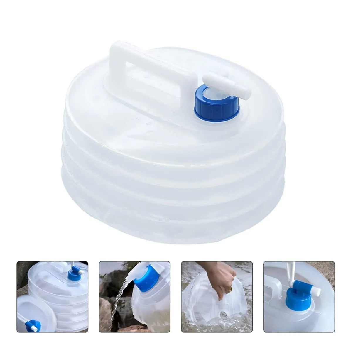 15L Foldable Water Container with Tap Portable Collapsible Water Storage Tank Water Carrier Lifting Bag
