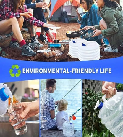 15L Foldable Water Container with Tap Portable Collapsible Water Storage Tank Water Carrier Lifting Bag