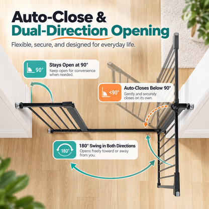 36" Extra Tall Baby & Pet Safety Gate – Auto-Close, Double Lock & Adjustable 29.5"–48.8"