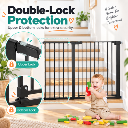 36" Extra Tall Baby & Pet Safety Gate – Auto-Close, Double Lock & Adjustable 29.5"–48.8"