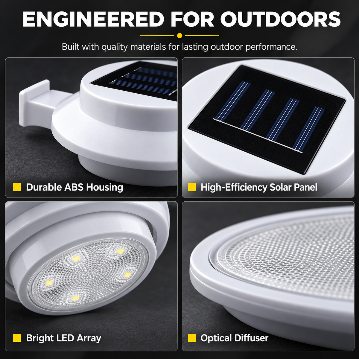Solar Fence Lights – Waterproof Dusk-to-Dawn Outdoor Lights for Deck, Garden & Railing 3-Pack