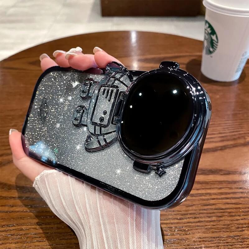 Cosmo Shield Astronaut Glitter iPhone Case With Lens Protection
