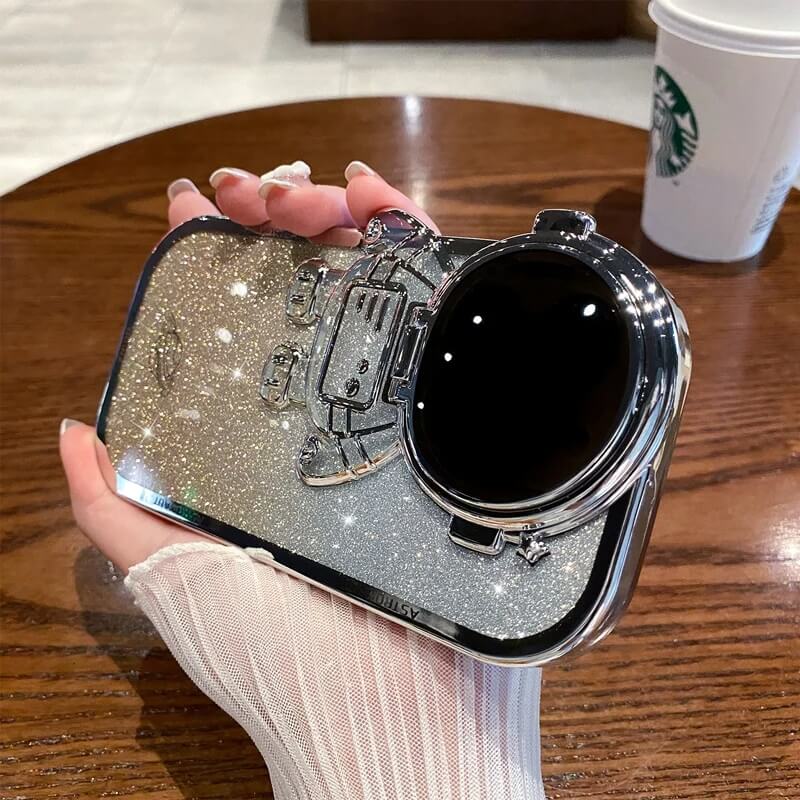 Cosmo Shield Astronaut Glitter iPhone Case With Lens Protection