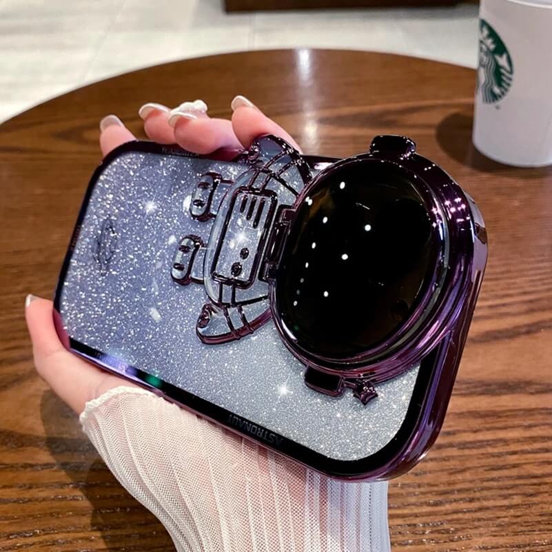 Cosmo Shield Astronaut Glitter iPhone Case With Lens Protection