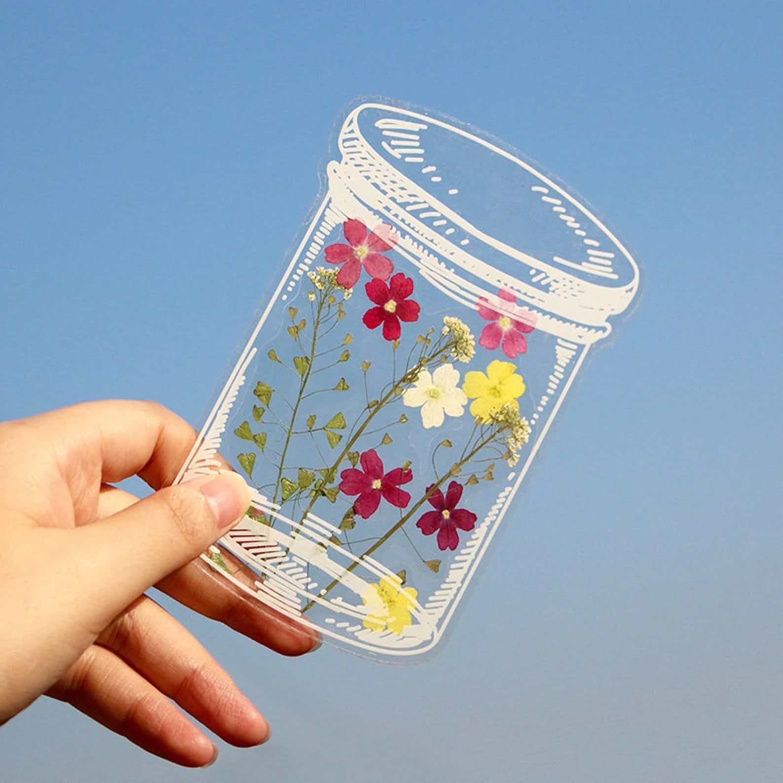 20pcs Transparent Dried Flower Bookmarks-DIY Gifts Bookmarks