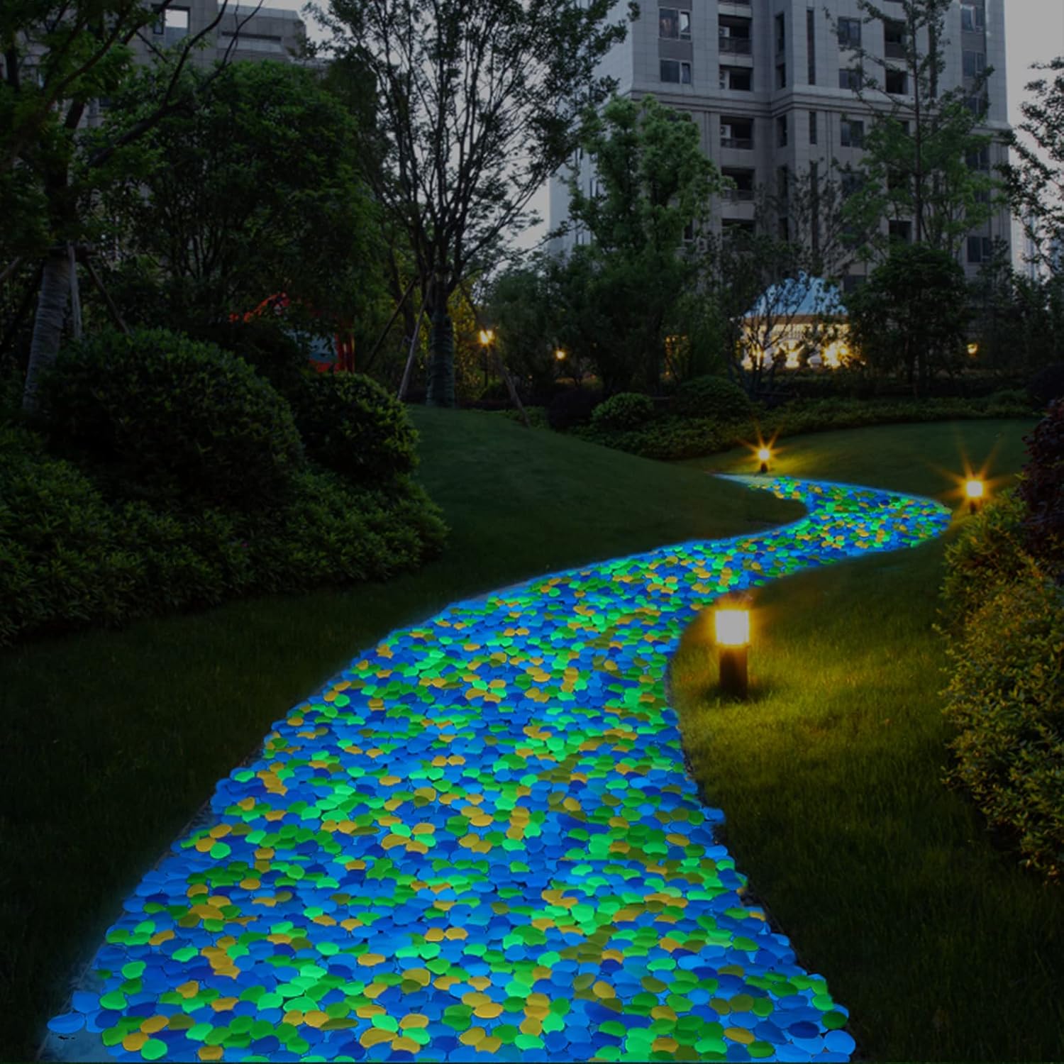 Colorful Glow-in-the-Dark Garden Stones
