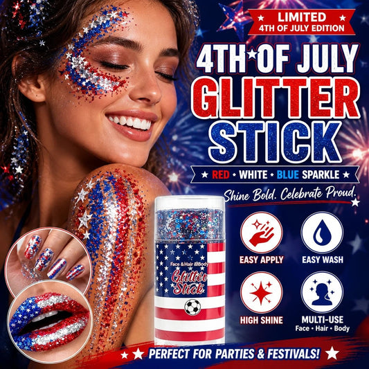 4th of July Glitter Stick – Red, White & Blue Body & Hair Sparkle