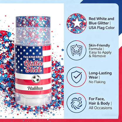 4th of July Glitter Stick – Red, White & Blue Body & Hair Sparkle
