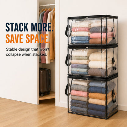 Large Heavy-Duty Thick Plastic Clear Storage Bag for Clothes, Moving & Storage