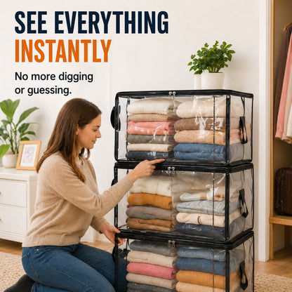 Large Heavy-Duty Thick Plastic Clear Storage Bag for Clothes, Moving & Storage