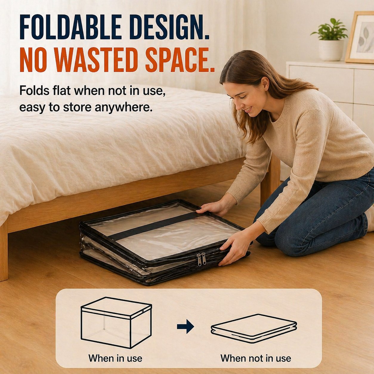 Large Heavy-Duty Thick Plastic Clear Storage Bag for Clothes, Moving & Storage