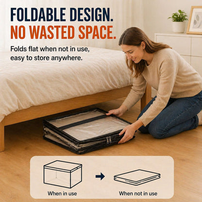 Large Heavy-Duty Thick Plastic Clear Storage Bag for Clothes, Moving & Storage