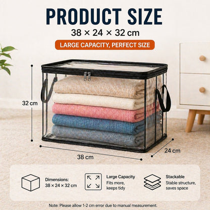 Large Heavy-Duty Thick Plastic Clear Storage Bag for Clothes, Moving & Storage