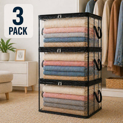 Large Heavy-Duty Thick Plastic Clear Storage Bag for Clothes, Moving & Storage