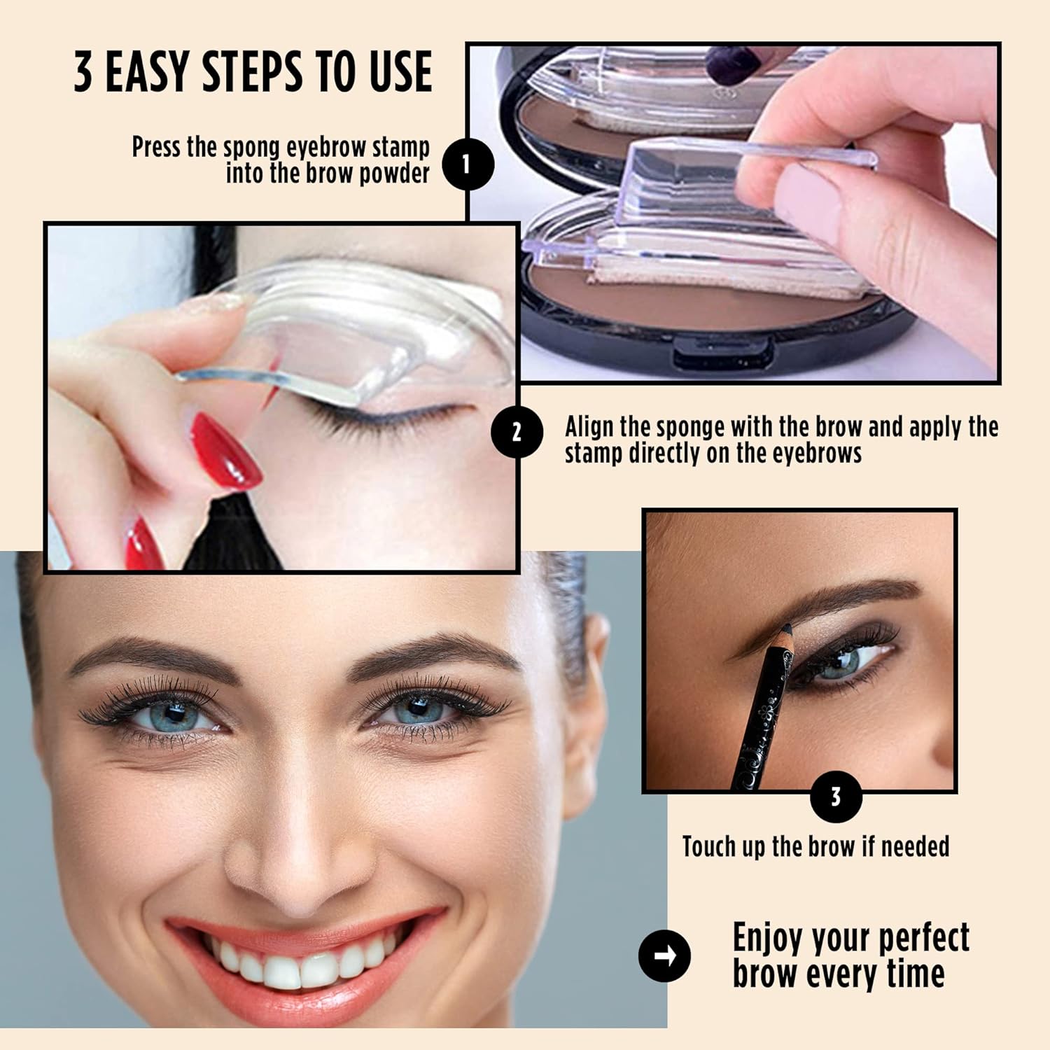Eyebrow Stamp Powder with Brush