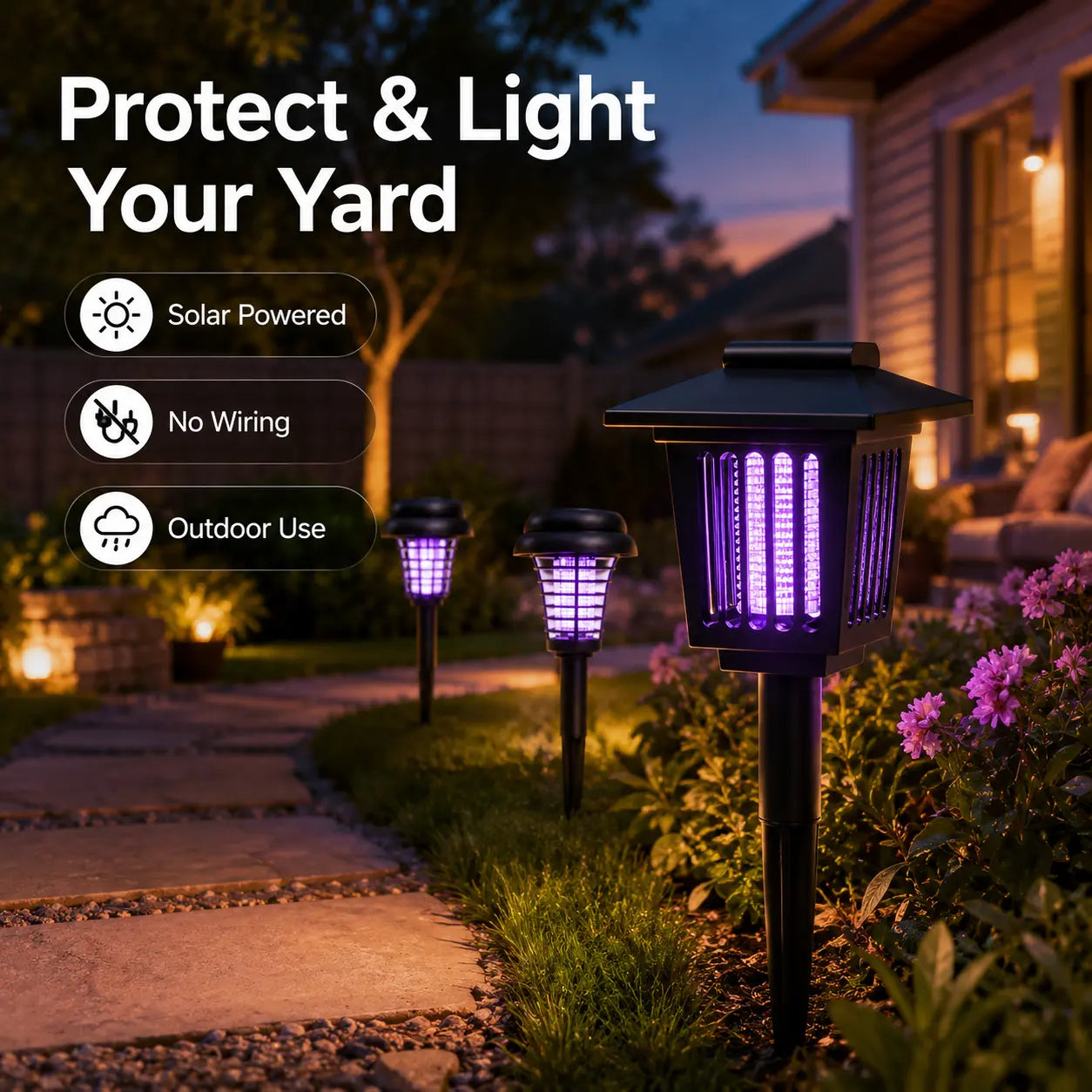 Solar Mosquito Zapper Light – Outdoor Garden Stake Lamp