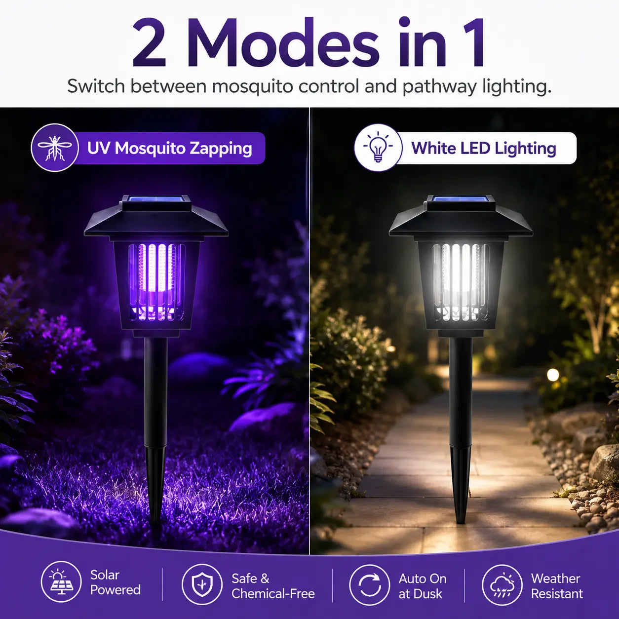 Solar Mosquito Zapper Light – Outdoor Garden Stake Lamp