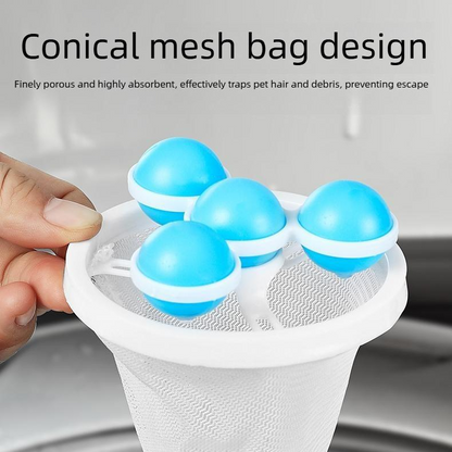 Washing machine filter bag hair remover