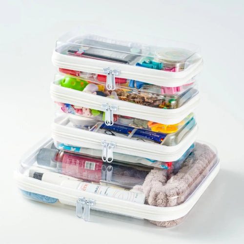 Portable Clear PVC Hard Zipper Organizer Box for Multi‑Purpose Storage