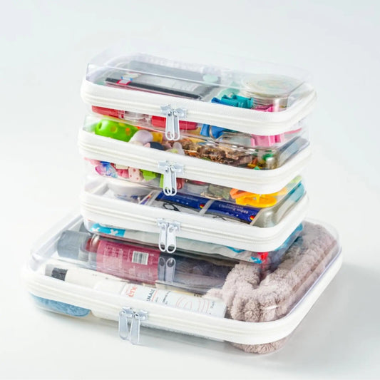 Portable Clear PVC Hard Zipper Organizer Box for Multi‑Purpose Storage