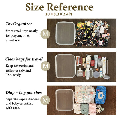 Portable Clear PVC Hard Zipper Organizer Box for Multi‑Purpose Storage