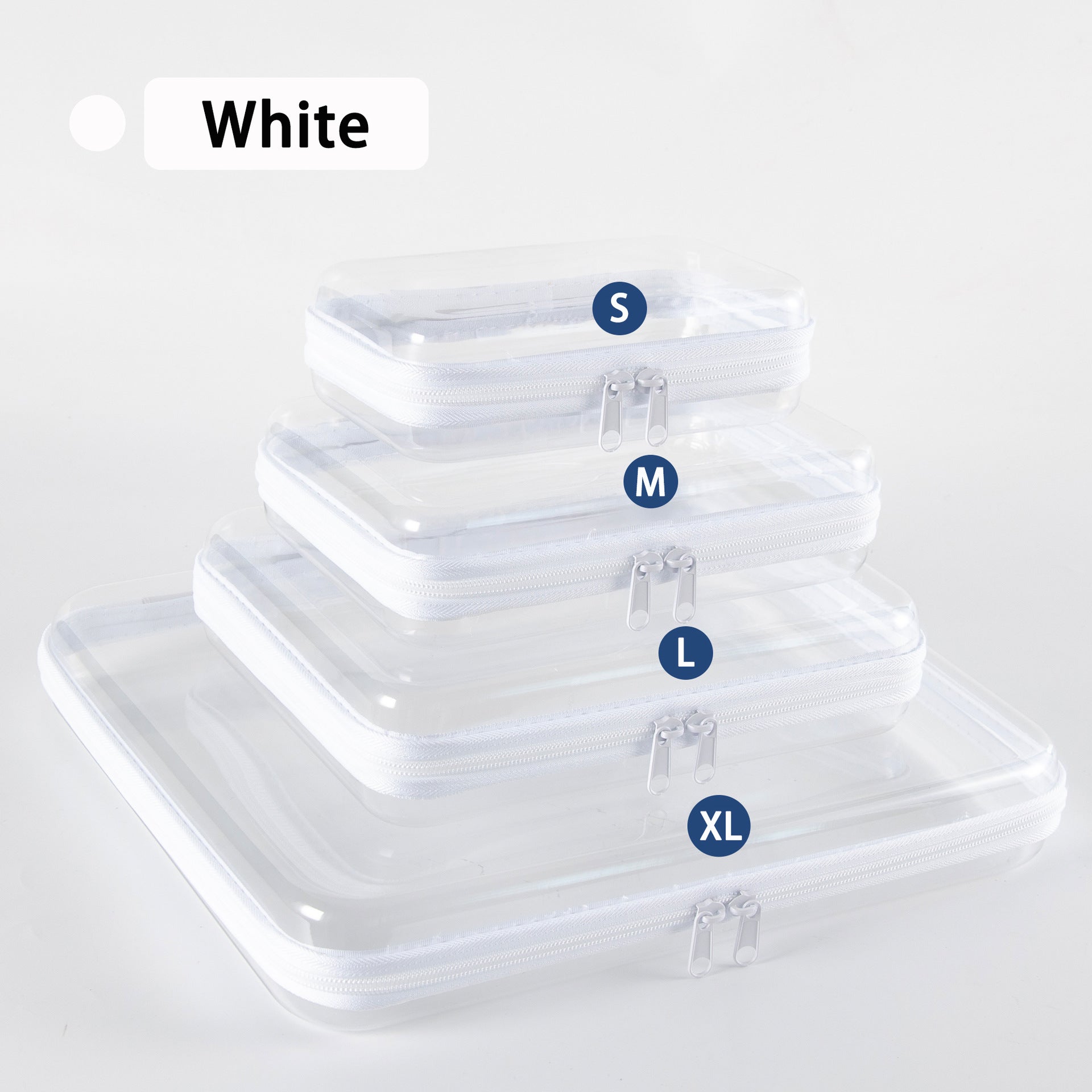 Portable Clear PVC Hard Zipper Organizer Box for Multi‑Purpose Storage