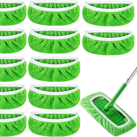 8 pcs Reusable Microfiber Mop Pads for Flat Mop – Wet & Dry Cleaning Refills