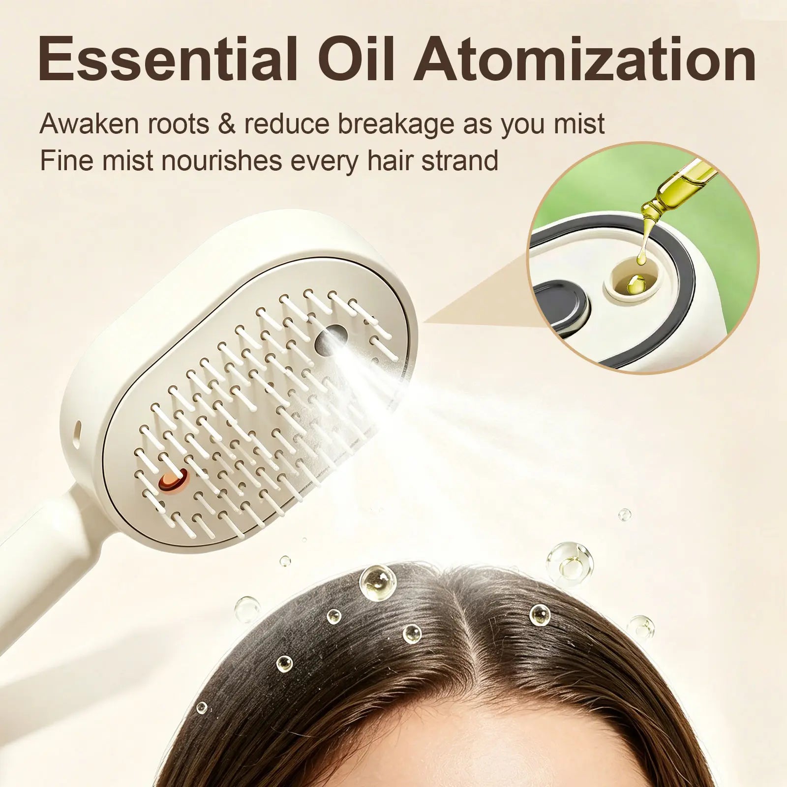 Electric Spray Air Cushion Massage Hair Comb – Anti-Tangle & Essential Oil Mist Brush