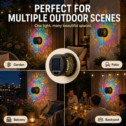 65K+ SOLD!✨Solar Mandala Wall Light | Outdoor Garden Fence Projector Lamp 🪐🌌