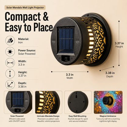 65K+ SOLD!✨Solar Mandala Wall Light | Outdoor Garden Fence Projector Lamp 🪐🌌