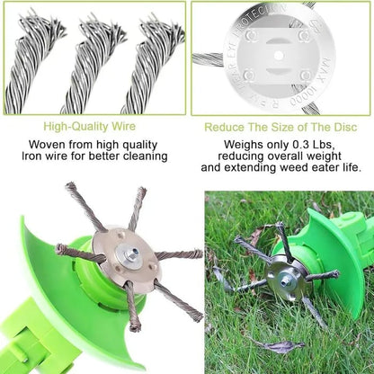 Universal Steel Wire Trimmer Head Replacement-Heavy-Duty Weed Brush Cutter