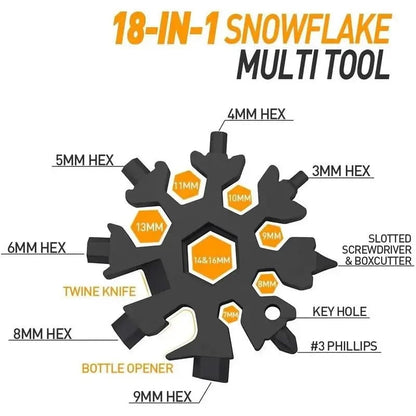 18-in-1 Snowflake Multi-tool Stainless Steel Portable Wrench