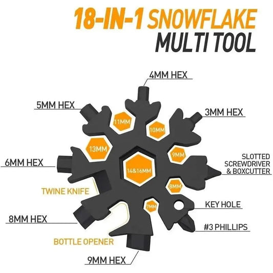 18-in-1 Snowflake Multi-tool Stainless Steel Portable Wrench