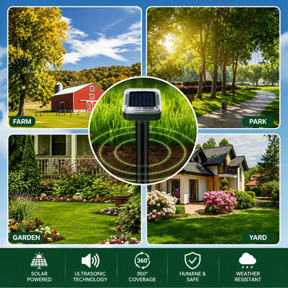 Solar Powered Waterproof Screw Mole Repellent