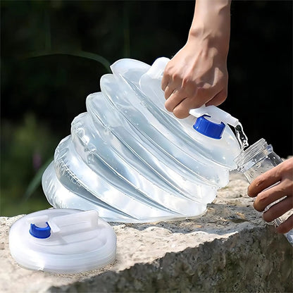 15L Foldable Water Container with Tap Portable Collapsible Water Storage Tank Water Carrier Lifting Bag