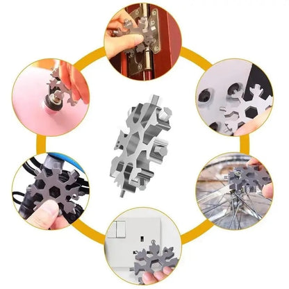18-in-1 Snowflake Multi-tool Stainless Steel Portable Wrench