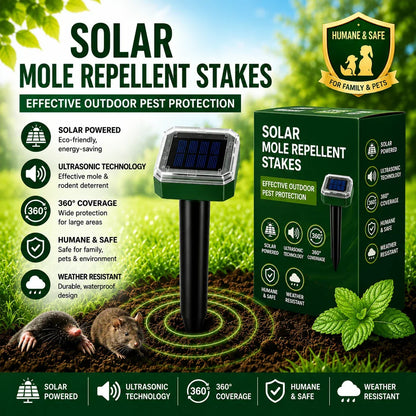 Solar Powered Waterproof Screw Mole Repellent